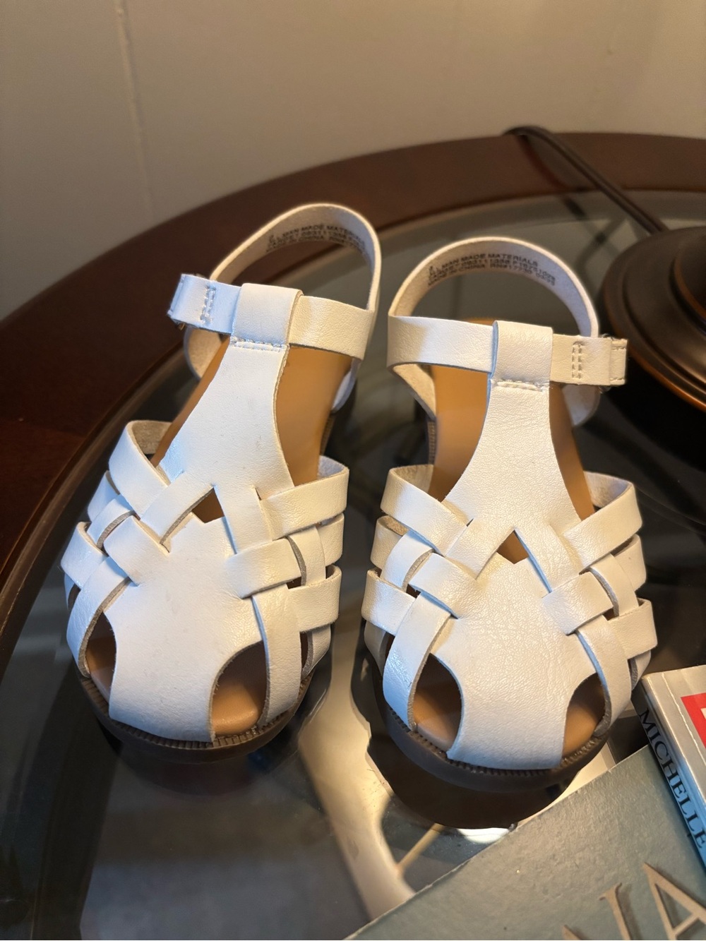 Girls Cat & Jack White Strap Sandals - Size 9